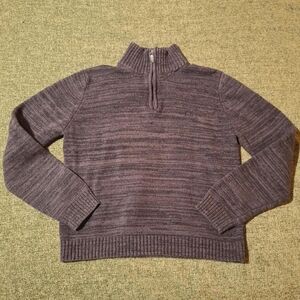 Chaps Charcoal Zip-Up Sweater